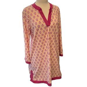 Aqua et Sol Dress, XL. Beach, coverup, cocktailhour. Pink and peach #countryclub